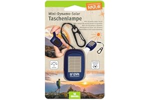 moses. Expedition Natur Mini Dynamo solarna latarka dla dzieci, latarka akumulatorowa z korbą ręczną i panelem słonecznym, z 3 jasnymi diodami LED i paskiem na rękę