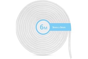 MARICATO Guarnizione a Spazzola, 6M Guarnizione Finestre Porta 9mm(L) X 9mm(P), Paraspifferi Spazzola Adesivo Per Mosche e dal Vento per Finestre e Porta Scorrevole, Isolamento Acustico - Bianco