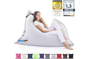 ‎LAZY BAG LAZY BAG Original Riesen-Sitzsack Cotton XXL 180x140cm mit 400L | hautfreundliches Baumwolle Sitzkissen 2-in-1 relaxtes Sitzen & Liegen | Perfekte Ergonomie Dank 4 Mio. EPS-Perlen | waschbarer Bezug