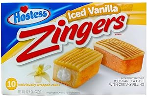 HEARTGLOBAL Hostess Vanilla Zingers – 10 leckere Vanillekuchenriegel mit Cremefüllung – Original amerikanischer Snackklassiker