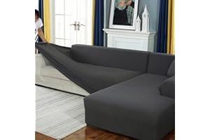 AYouge Sofabezug,Sofabezug Ecksofa-Sofabezug Stretch Sofabezug mit festem Schaumstoffstab für 1/2/3/4 Sitzer（L-förmiges Ecksofa erfordert Zwei）