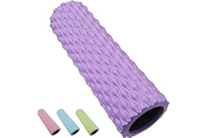 Varzesh Foam Roller | Extra Long Special Waterdrop Design | Deep Tissue Muscle Relief, Yoga, Pilates, Physiotherapy, Rehabilitation| UK Brand (Purple)