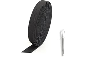 YIXUTAG Bande élastique noire,Long Bande Elastique Couture,Ruban Élastique Ceinture de 1.5cm Large pour Pantalon Jupe Ceinture,Bande élastique pour Couture et Bricolage Domestique(5M) (black 1.5cm)