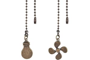 LAGAHS 2 Pezzi Catenella Ventilatore Soffitto, Catena Interruttore Luce con Connettore, Catena Lampadario Ventilatore da Soffitto (Ventilatori e Lampadine)