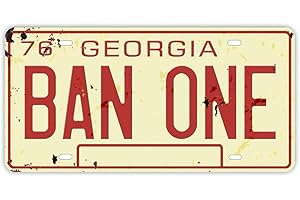 Panguru Smokey & The Bandit BAN ONE Embossed License Plate Replica, Vintage Style, State of Georgia, Metal Stamped Auto Number Tag, 12x6 inch