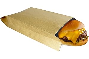 WACCOMT Pack 20 Unidades Bolsas Papel Kraft y Papel de Aluminio a Prueba de Aceite de Mylar con Apertura Superior Sellables al Calor para Almacenamiento de Alimentos(Marrón, 19x30x5cm(7.5x11.8x2inch))