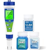 UIUZMAR pH and Salt Meter for Pools with Calibration Solution | Digital pH and Salinity for Saltwater Pools 5 in 1 pH Meter E