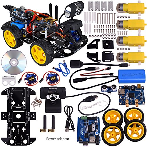 Kuman SM3 Wi-Fi Robot Car Kit for Arduino, 4 Wheel Utility Vehicle wifi Intelligent Robotics arduino DS robot HD camera wireless Robot Smart Car kit 7.4V