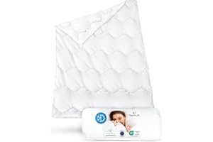 ‎THIRD OF LIFE Kinder-Bettdecke 100x135 VERDA, 𝐅𝐥𝐚𝐮𝐬𝐜𝐡𝐢𝐠𝐞 Winterdecke, Öko-Tex zertifiziert, Nachhaltige Baby Steppdecke, Atmungsaktiv & thermoregulierend, 100 x 135 cm Winter Blanket für Allergiker