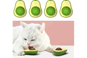 FUXGAOZH 4 boules d'herbe à chat, boule d'herbe à chat tournante, chats propres dents, garder la bouche fraîche, intestin sain, boule de catnip pour grincer les dents des chats, boule d'herbe à chat