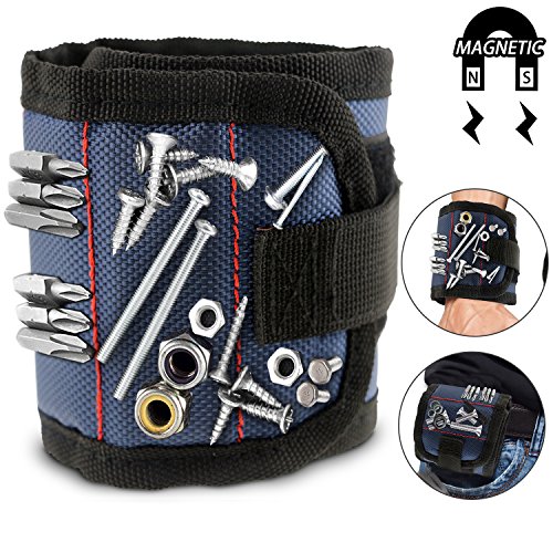 Preisvergleich Produktbild WisFox Magnetische Armbänder mit 10 leistungsstarken Magneten Magnet Armbänder verstellbares Klettband für Holding Werkzeuge, Schrauben, Nägel, Schrauben, Dübel, Bohrungen, kleine Werkzeuge, Schrauben