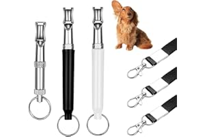 Kenmohuo 3pcs Dog Whistles for Recall, Adjustable Frequency Dog Training Whistle to Stop Barking, Silent Ultrasonic Stainless Steel Whistle for Dog & Puppy Recall