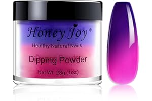 HONEY JOY 28g/Box Rose and Purple Temperature Color Change Dip Powder Nails Dipping Nails Long-lasting Nails No UV Light Needed, (No.17)