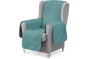 textil-home Funda sofá 1 Plaza Luka, Cubre sofá para sillón Relax y Orejero Protector Acolchado Medida 55 cm. Salva Sofa Reversible, Resistente a Mascotas. Color Agumarina.