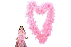 LUIEONM Colorful Feather Boas, 6.6ft Feather Boa For Women, Feather Boa Halloween Christmas Bachelor Party Pack Accessory, For Dancing Wedding Party Cosplay Halloween