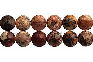 SKYBEADS Perles Pierre Naturelles pour Bracelet Jaspe Léopard 8mm Longueur 38-40cm Environ 46 Pcs