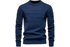 Générique Pull col Rond Homme Pulls Manches Longues Chaud Pull en Maille Uni Chandails Homme Pullover Sweater Basique Casual Slim fit 2025