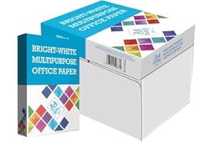 ALPHAINK BM OFFICE Carta A4 per Stampante 80gr - Confezione da 5 risme da 500 Fogli l'una - tot. 2.500 fogli - ideale per tutte le Stampanti e Fotocopiatrici da ufficio e casa - bianca
