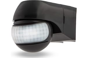 HUBER MOTION 3 angoli, rilevatore di movimento 220 °, antracite, altamente sensibile con 2 sensori, testa orientabile in senso orizzontale e verticale, montaggio a parete e ad angolo, IP44