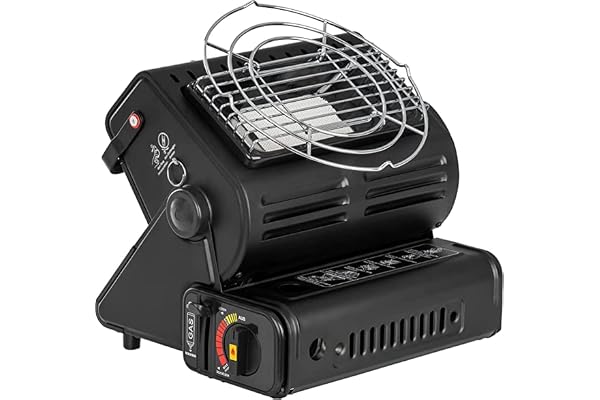 SMH LINE® Chauffage à Gaz Portable 2 en 1 - Pour Camping et Extérieur - 1,3 kW - Brûleur + Cartouches de Butane - Céramique GPL