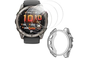 ToVioc [Etui ochronne do zegarka Garmin Fenix 8 Pro 51 mm, odporne na zarysowania, folia HD, elastyczne etui ochronne z TPU do Garmin Fenix 8 Pro 51 mm, 3 + 1 sztuka – czarne