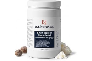 Naissance Ekologiskt Sheasmör Oraffinerad (nr 305) 1kg - Rent, Naturligt, Certifierat Ekologiskt - för Kropp, Ansikte, Hårfuktighetskräm - återfuktar och Skyddar torr Hud
