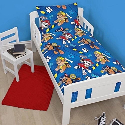 Paw Patrol Rescue Puppies 4 in 1 Junior Rotary Bedding Bundle Set (Duvet, Pillow, Covers)