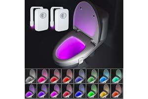 BEAN LIEVE 2 pack 32 Farbige Toiletten Nachtlicht - Badezimmer WC Automatische Bewegungssensorlicht, Leuchtendes Toiletten-Nachtlicht Passt In Jede Toilette