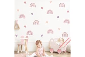 ‎LITTLE DECO Little Deco Wandtattoo Regenbogen mit Herzen Set Wandsticker für Babyzimmer Mädchen Wandaufkleber für Kinderzimmer Schlafzimmer Deko DL997-05