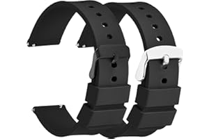 HJZHII 2 piezas de pulsera para reloj inteligente, reloj inteligente de repuesto, correa de repuesto para reloj inteligente, cierre rápido, silicona para hombre, resistente al agua, con hebilla de