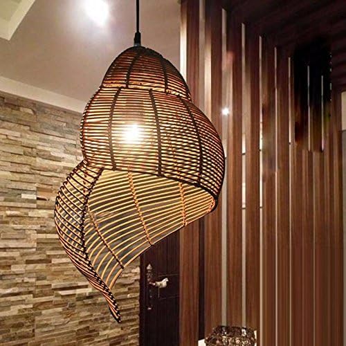 Ashtray Asian Spezialitäten Snail Art Droplight Kamela Hand Knitted Conch Pendant Light Restaurant Hotel Coffee Hanging Lamp, Brown