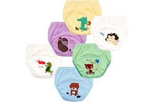MORBUY-SHOP Mutandine di Apprendimento Bambino, Morbuy Mutandine Allenatrici per Bambini Mutande di Cotone Pantaloni da Allenamento Lavabili e Riutilizzabili Confezione da 6