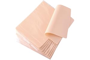 Gospire 10 Stück Tattoo Übungshaut Tattoo Praxis Haut Doppelseitig Profi Kunsthaut für Tattoo Übung ohne Motiv 20cm x 15cm x 0.1cm