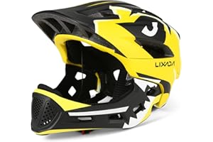 ‎LIXADA Lixada Kinderhelm Integriert Fahrradhelm Kinder Jugend Fullface Helm mit Abnehmbarem Kinnschutz BMX MTB Downhill Helm zum Radfahren Skateboarden Rollschuhlaufen