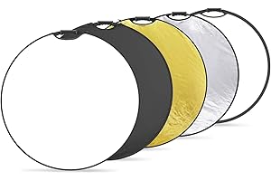 NEEWER 32 pollici/80 cm riflettore luce 5 in 1 pieghevole Multi Disc con custodia, traslucido, argento, oro, bianco e nero, per studio fotografia illuminazione e illuminazione esterna