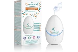 Puressentiel - Diffuseur Brumisateur Ovoid pour Huiles Essentielles - Humidie l'air et fait varier les couleurs - Silencieux et arrêt automatique