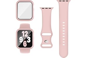 Raradev 3-in-1 für Apple Watch Armbänder 40/41/42/44/45/46mm mit Hülle, Sportliches Silikonarmband und Schutzhülle für iWatch Serie SE3 11 10 9 8 7 6 5 4