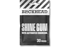 BLOCKHEAD Shine Mint Chewing Gum - 1 Pack of 30 Pieces (30 Pieces Total) Active Charcoal, Sodium Bicarbonate, Xylitol & Calcium - Sugar Free…