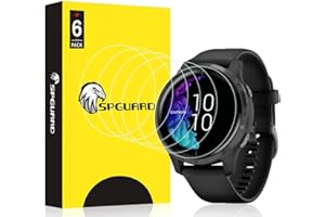 SPGUARD Protector de pantalla compatible con Garmin Venu, [6 unidades]LiQuidSkin Anti-burbujas Pelicula Transparente para Garmin Venu GPS Reloj inteligente
