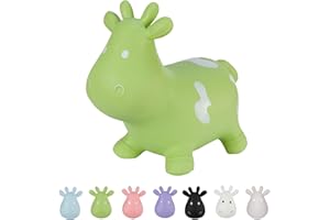 Hoppimals Tootiny Animal Sauteur Gonflable Vache, Animal Sauteur, Jouet Sauteur Gonflable - Développe la motricité - A partir de 12 Mois - avec Pompe à air Incluse