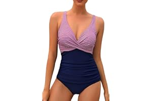 VILOREE Monokini Damski kostium kąpielowy wyszczuplający brzuch, plus size, strój kąpielowy, wyszczuplający brzuch, dla puszystych