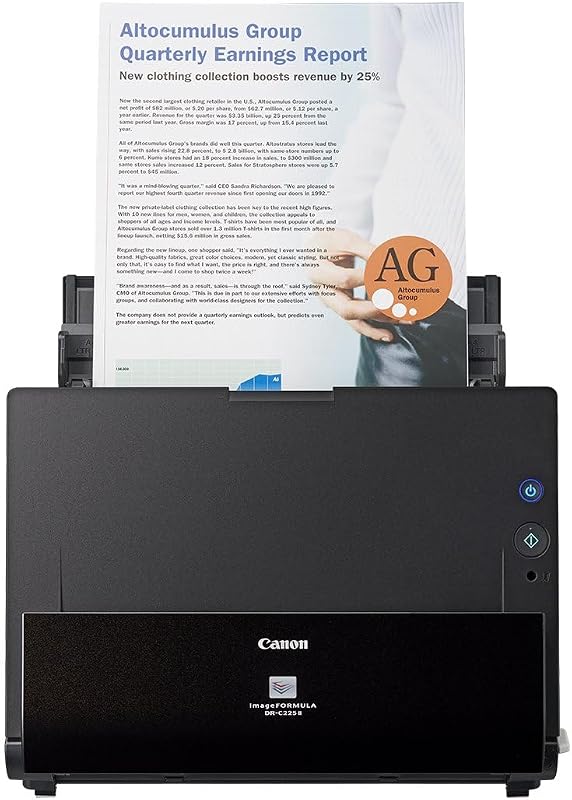 Canon DR-C225 II - imageFORMULA Dokumentenscanner (Duplex, Einzug, Farbe, 600dpi, 25 Seiten/Min, PDF OCR, kompakt, schwarz)