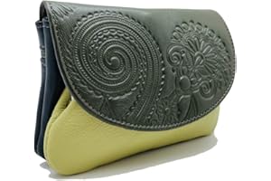 LUGUPELL Monedero de Mujer, Señora y Chica de Piel (Tricolor Verde)