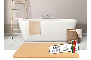 CLEVERBRAND Tapis de Bain en liège, antidérapant, Grand (60 x 45 cm), épaisseur 15 mm - Made in Portugal