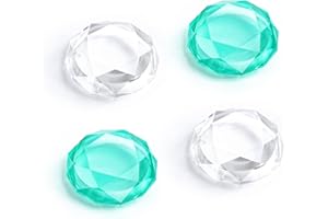 DLseego Cappuccio per Impugnatura per Pollice Compatibile con Nintendo Switch/Switch OLED, Tappo Rigido 3D analogico per Console Switch Lite, Trasparente+Verde (4 Pezzi)