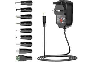 Zolt 34W Universal Power Adapter 3V 4.5V 5V 6V 7.5V 9V 12V Power Supply AC DC Adaptor for Household Electronics with 5V 2A USB Port, 2A Max