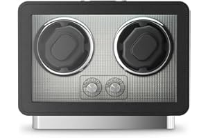 Pikasser Remontoir pour Montres automatiques Boîte Remontoir en Cuir pour Deux Montres Moteur Silencieux avec Plusieurs Vitesses et réglages de Rotation