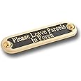 The Metal Foundry Please Leave Parcels In Porch Metal Door Sign. Traditional Style Home Decor Accessories Door Or Wall Brass Plaque. Handmade In England.