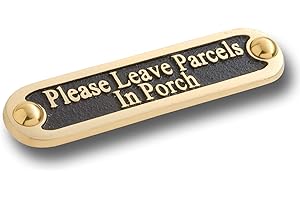 The Metal Foundry Please Leave Parcels In Porch Metal Door Sign. Traditional Style Home Decor Accessories Door Or Wall Brass Plaque. Handmade In England.