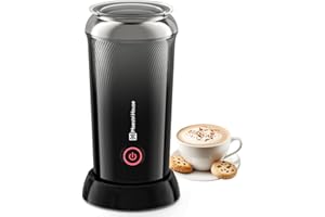 Maestri House Milk Frother, 3-in-1 Hot & Cold Mik Frothing Steamer, 240ML Touch Control Foam Maker, Compact Space-Saving Design for Latte, Cappuccino and Warm Milk Black